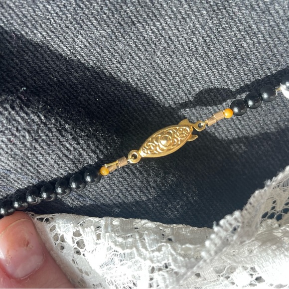 Vintage western coastal cowgirl agate beaded handmade boutique stone necklace - Picture 4 of 5